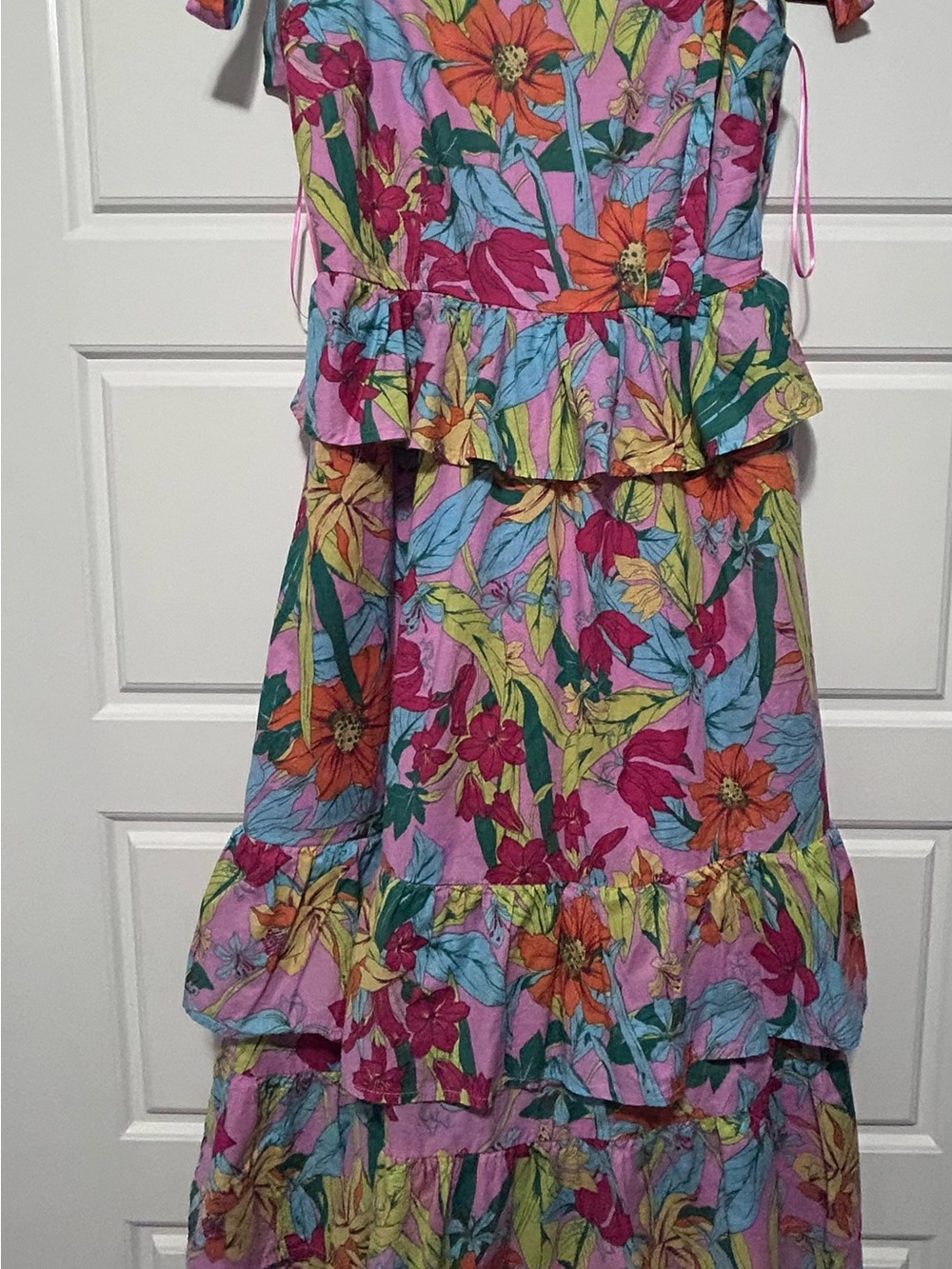Avara Floral Tiered Dress in Pink